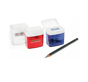 4 Temperamatite Doppi Fori Per Matite Spesse E Sottili Con Contenitore - Set Utile Per Scuola Ufficio Casa - Foto 2